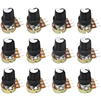 Los mejores  - Aussel Potenciómetro rotativo de 3 terminales con casquillo y arandela (6 Value 12PCS)